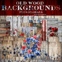 Old Wood Backgrounds plus Florals by Julie Mead