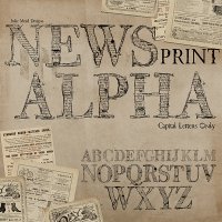 Newsprint Alpha by Julie Mead