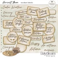 Harvest Moon WordArt and Labels by Daydream Designs