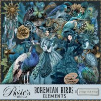 Bohemian Birds Elements by Rosie's Designs