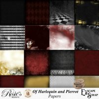 Of Harlequin and Pierrot Papers by Rosie's Designs