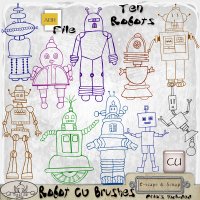 Robot CU Brushes by The Busy Elf