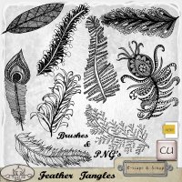 Feather Tangles CU Brushes by The Busy Elf