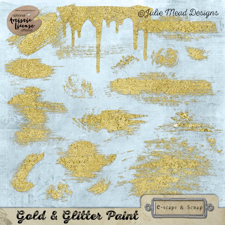 Gold and Glitter Paint by Julie Mead - Click Image to Close