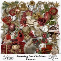 Steaming Into Christmas Elements by Rosie's Designs