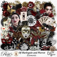 Of Harlequin and Pierrot Elements by Rosie's Designs