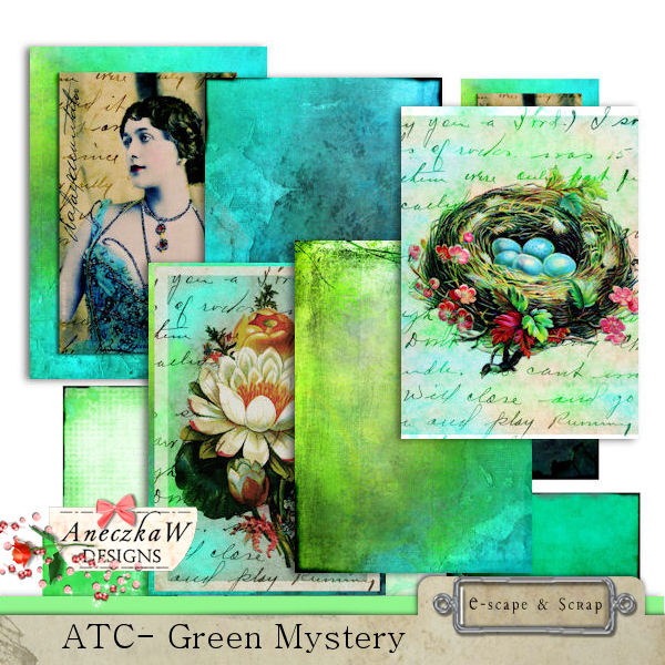ATC- Green Mystery by AneczkaW - Click Image to Close