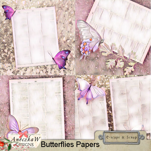 Butterflies Papers by AneczkaW - Click Image to Close