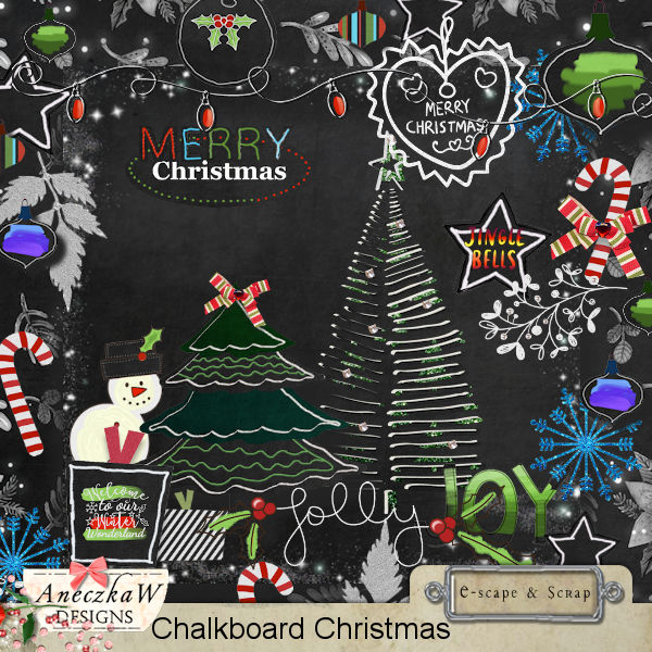 Chalkboard Christmas by AneczkaW - Click Image to Close