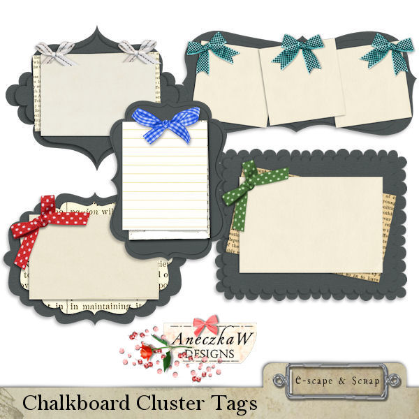 Chalkboard Cluster Tags by AneczkaW - Click Image to Close