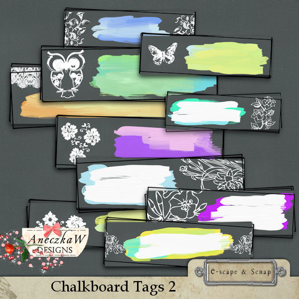 Chalkboard Tags 2 by AneczkaW - Click Image to Close