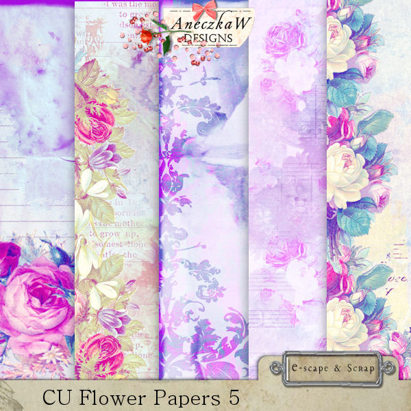 CU Flower Papers 5 by AneczkaW - Click Image to Close