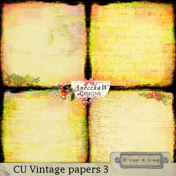 CU Vintage Papers 3 by AneczkaW - Click Image to Close