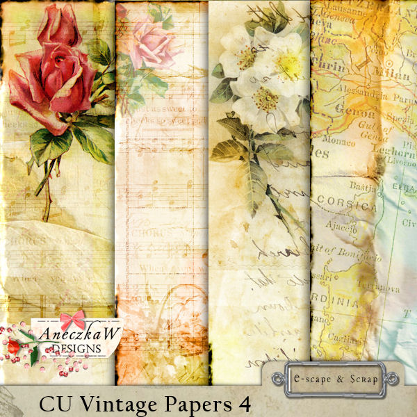 CU Vintage Papers 4 by AneczkaW - Click Image to Close