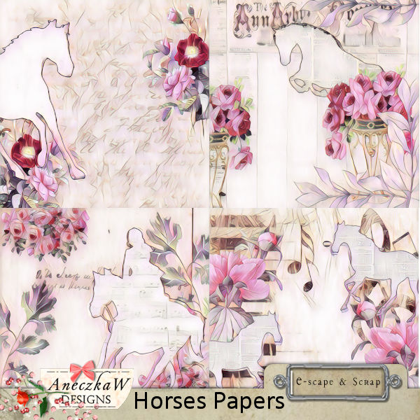 Horses Papers by AneczkaW - Click Image to Close