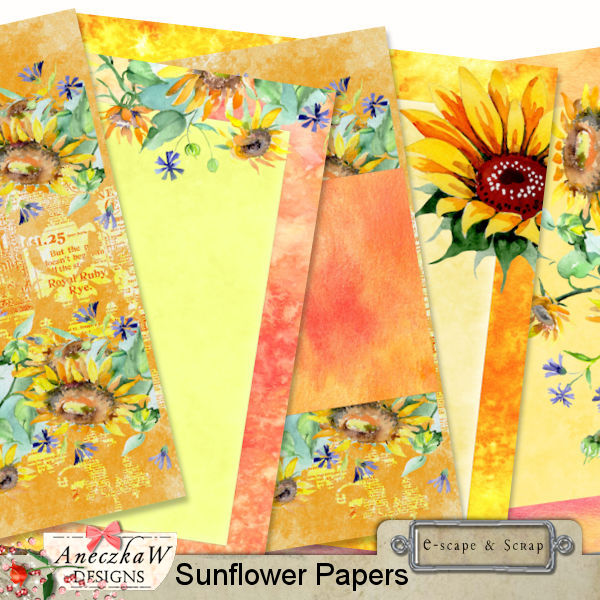 Sunflower Papers by AneczkaW - Click Image to Close