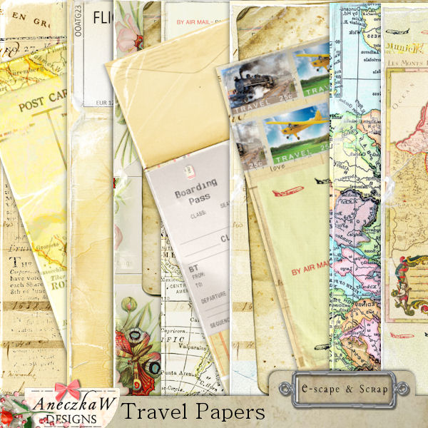 Travel Papers by AneczkaW - Click Image to Close