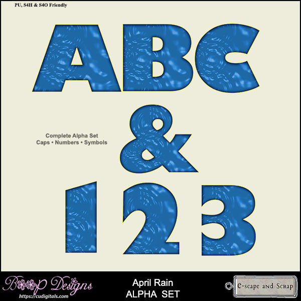 April Rain ALPHA - Monograms by Boop Designs - Click Image to Close