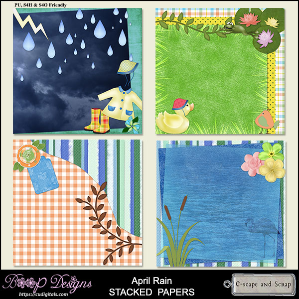 April Rain Stacked Papers by Boop Designs - Click Image to Close