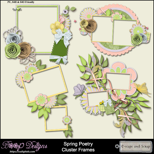 Spring Poetry Cluster Frames by Boop Designs - Click Image to Close