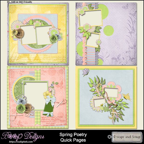 Spring Poetry Quick Pages by Boop Designs - Click Image to Close