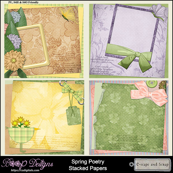 Spring Poetry Stacked Papers by Boop Designs - Click Image to Close