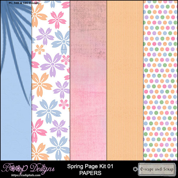 Spring PAGE Kit 01 Papers by Boop Designs - Click Image to Close