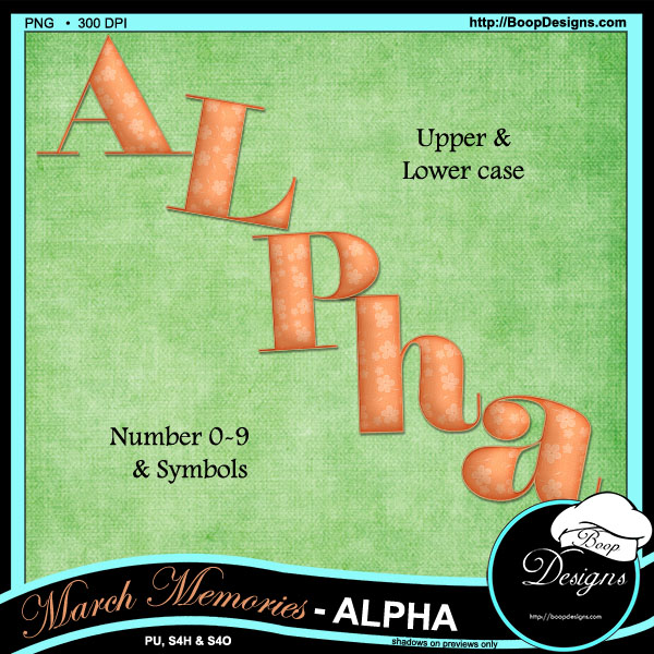 March Memories ALPHA - Monograms by Boop Designs - Click Image to Close