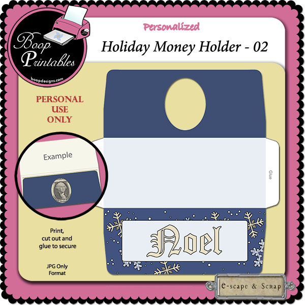 Holiday Money Holder 02 by Boop Printable Designs - Click Image to Close