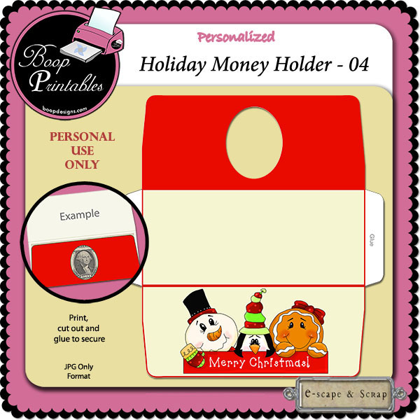 Holiday Money Holder 04 by Boop Printable Designs - Click Image to Close