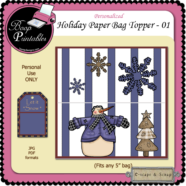 Holiday Bag Topper 01 by Boop Printable Designs - Click Image to Close