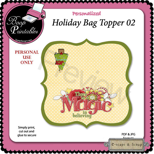 Holiday Bag Topper 02 by Boop Printable Designs - Click Image to Close