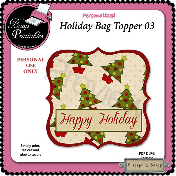 Holiday Bag Topper 03 by Boop Printable Designs - Click Image to Close