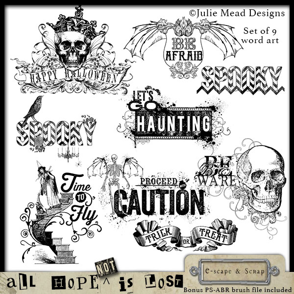 All Hope is NOT Lost Word Art ABR Brush Set 1 by Julie Mead - Click Image to Close