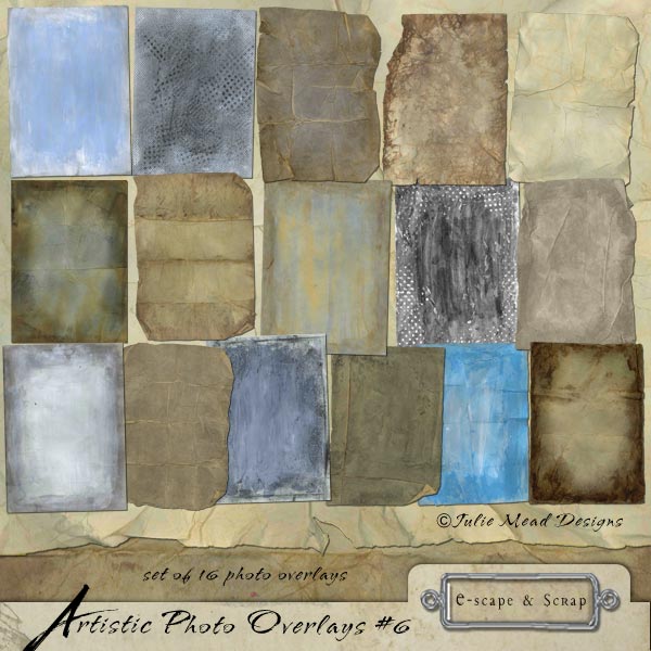 Artistic Photo Overlays Set 6 PU by Julie Mead - Click Image to Close