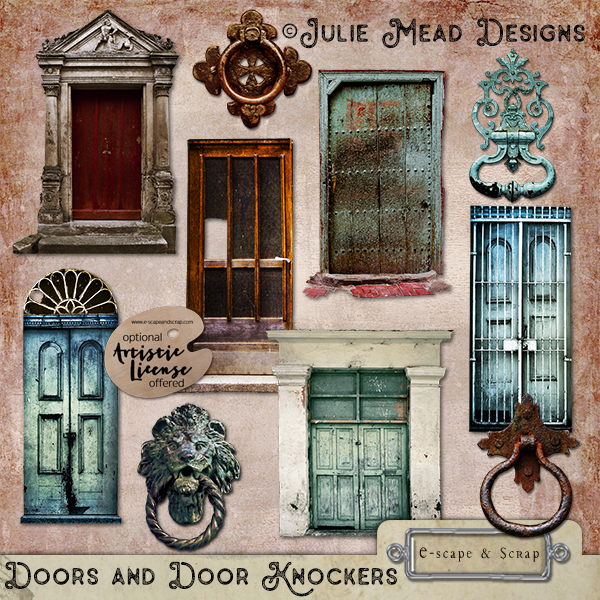 Doors and Door Knockers by Julie Mead - Click Image to Close