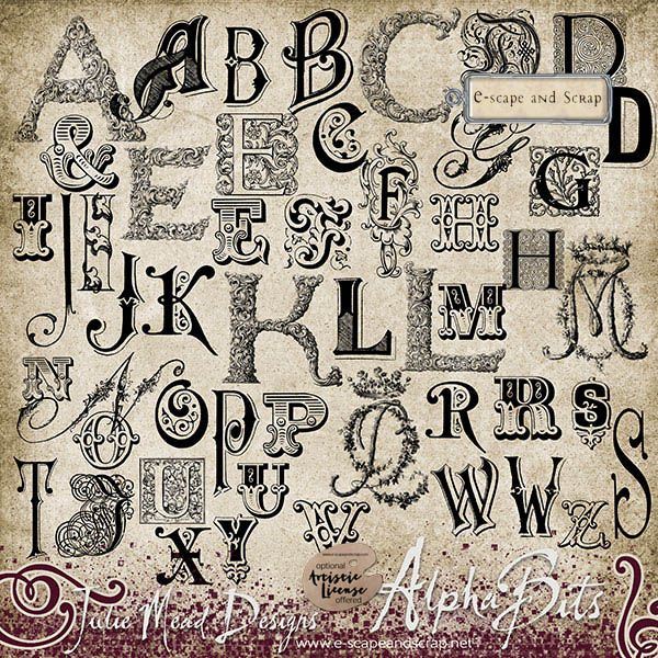 Eclectic Alphabits Letters by Julie Mead - Click Image to Close