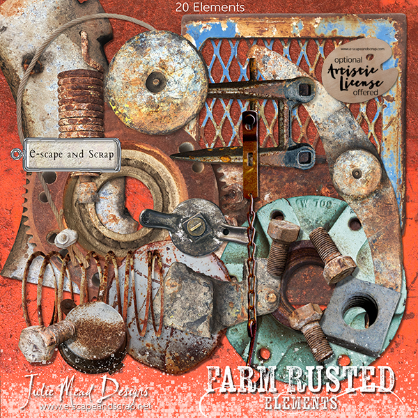 Farm Rusted Elements by Julie Mead - Click Image to Close