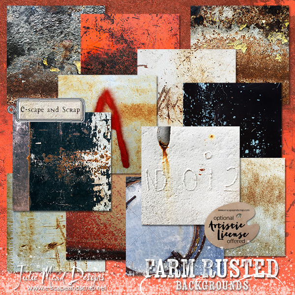 Farm Rusted Backgrounds by Julie Mead - Click Image to Close