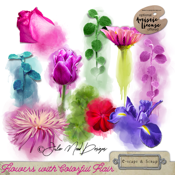 Colorful Flair Flowers by Julie Mead - Click Image to Close