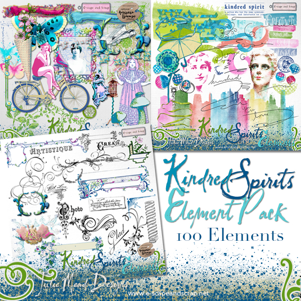 Kindred Spirits 100 Element Pack by Julie Mead - Click Image to Close