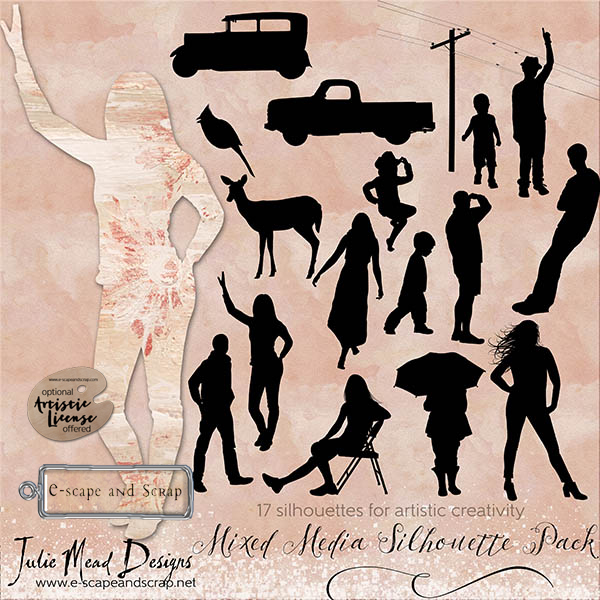 Mixed Media Silhouette Pack by Julie Mead - Click Image to Close
