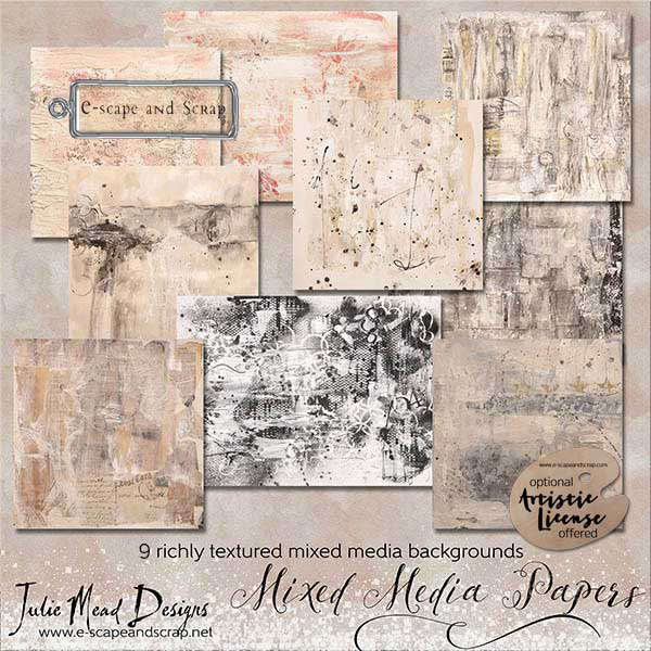 Mixed Media Paper Pack by Julie Mead - Click Image to Close