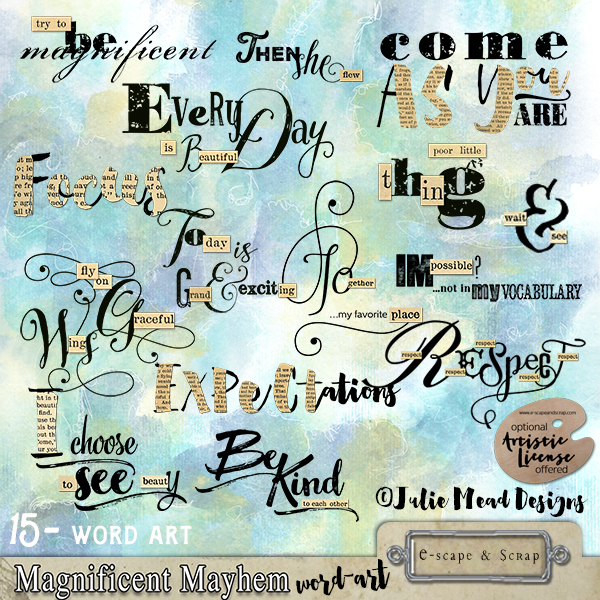 Magnificent Mayhem Word Art by Julie Mead - Click Image to Close