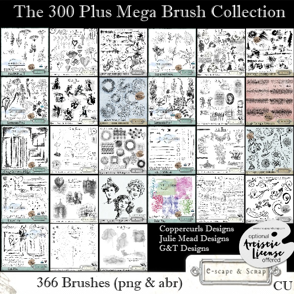 The 300 Plus Mega Brush Collection by Julie Mead - Click Image to Close
