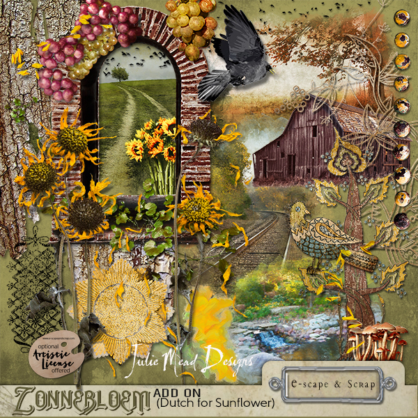Zonnebloem Add On -Dutch for Sunflower by Julie Mead - Click Image to Close