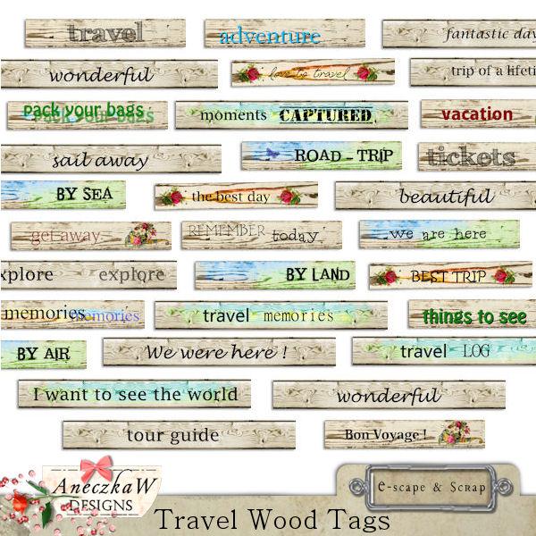 Travel Wood Tags by AneczkaW
