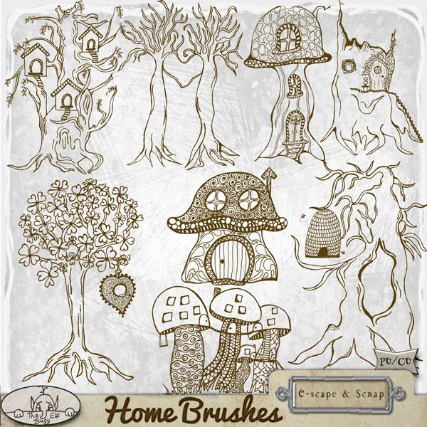 Home CU Brushes by The Busy Elf