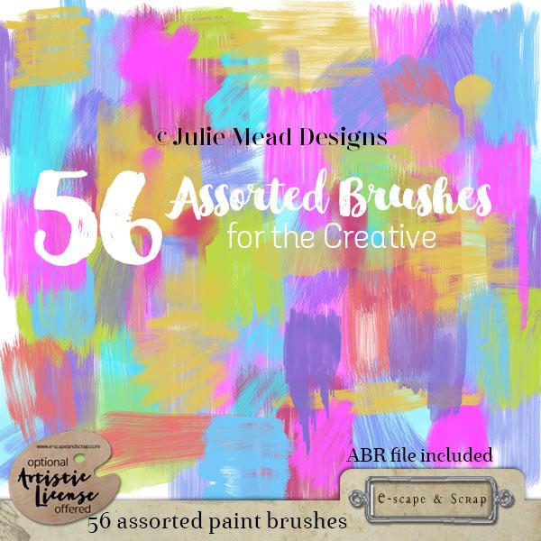 56 Assorted Brushes for the Creative by Julie Mead