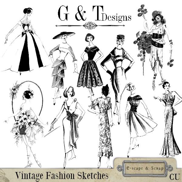 Vintage Fashion Sketches